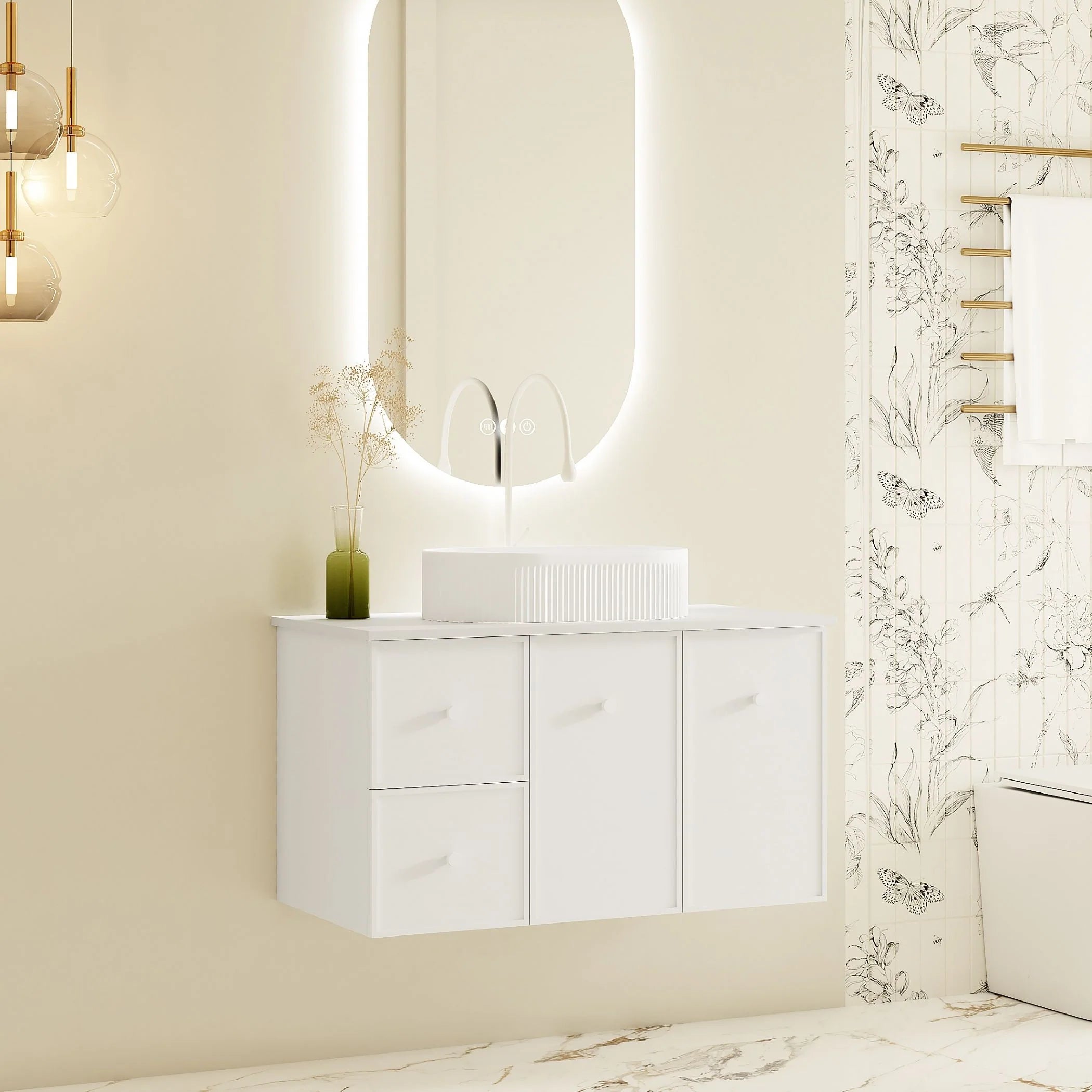 Seattle Wallhung Vanity Matte White