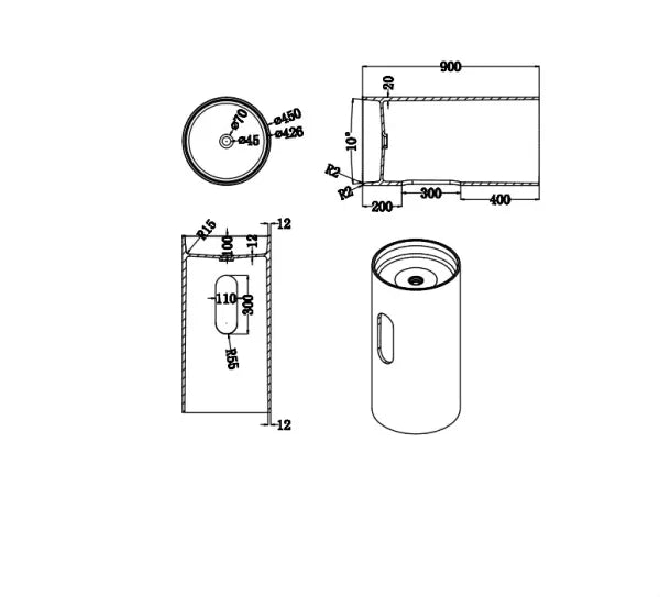 Olley Solid Surface stone Pedestal Basin
