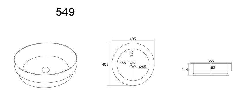 Olley Insert Art Basins 405*405*114 Gloss white