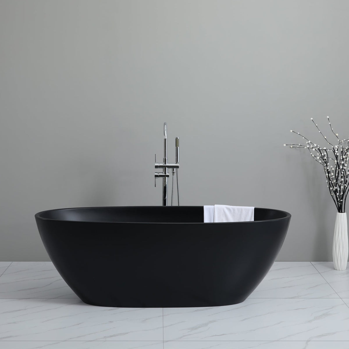 Stella  Freestanding Bathtub Matt Black (Available in 1500mm and 1700mm Size)