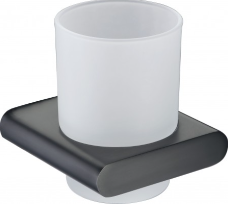 Cora Round Cornered Rectangle Tumbler Holder Matt Black Matt Black