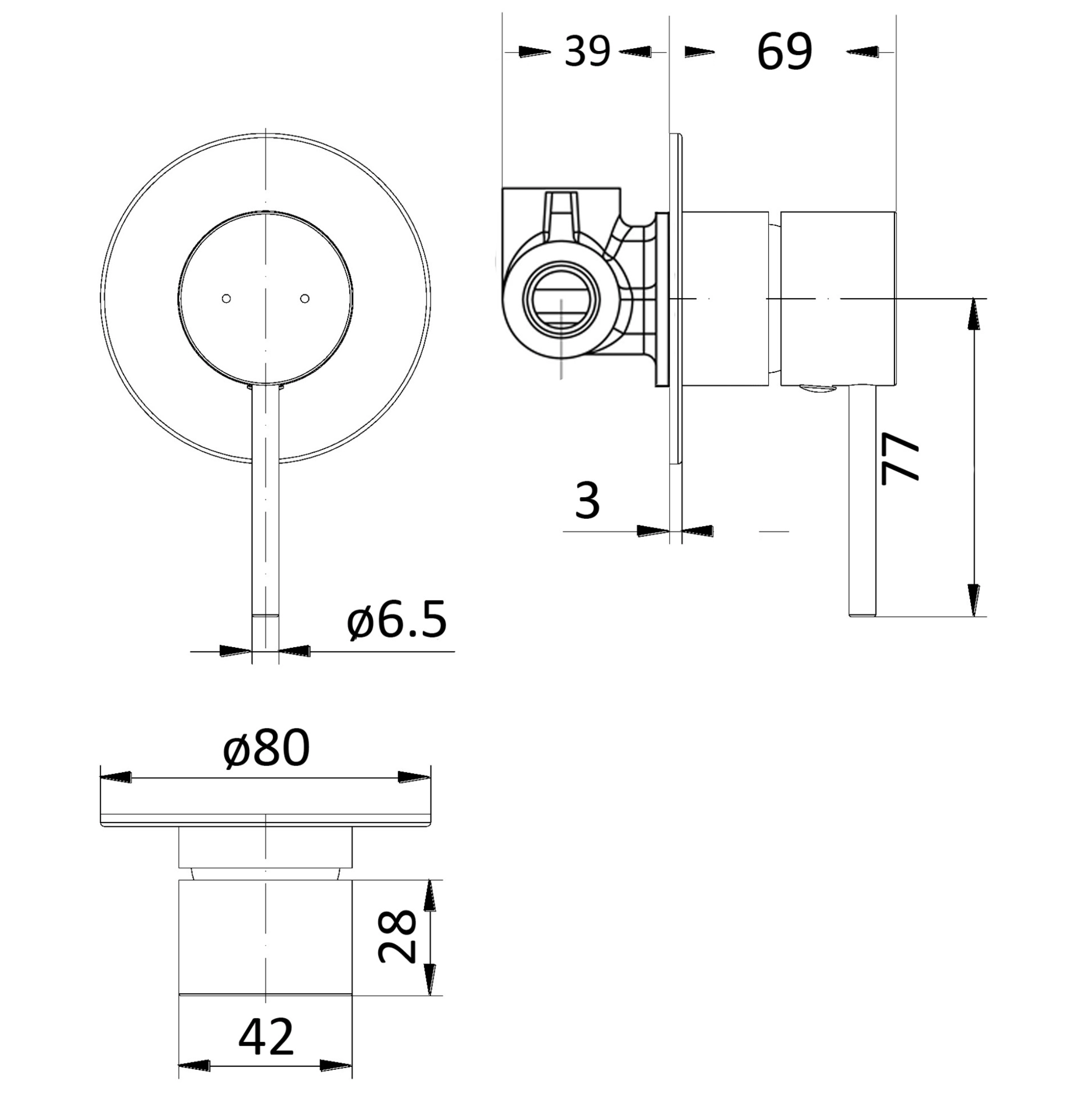 Ikon Hali Wall Mixer Set