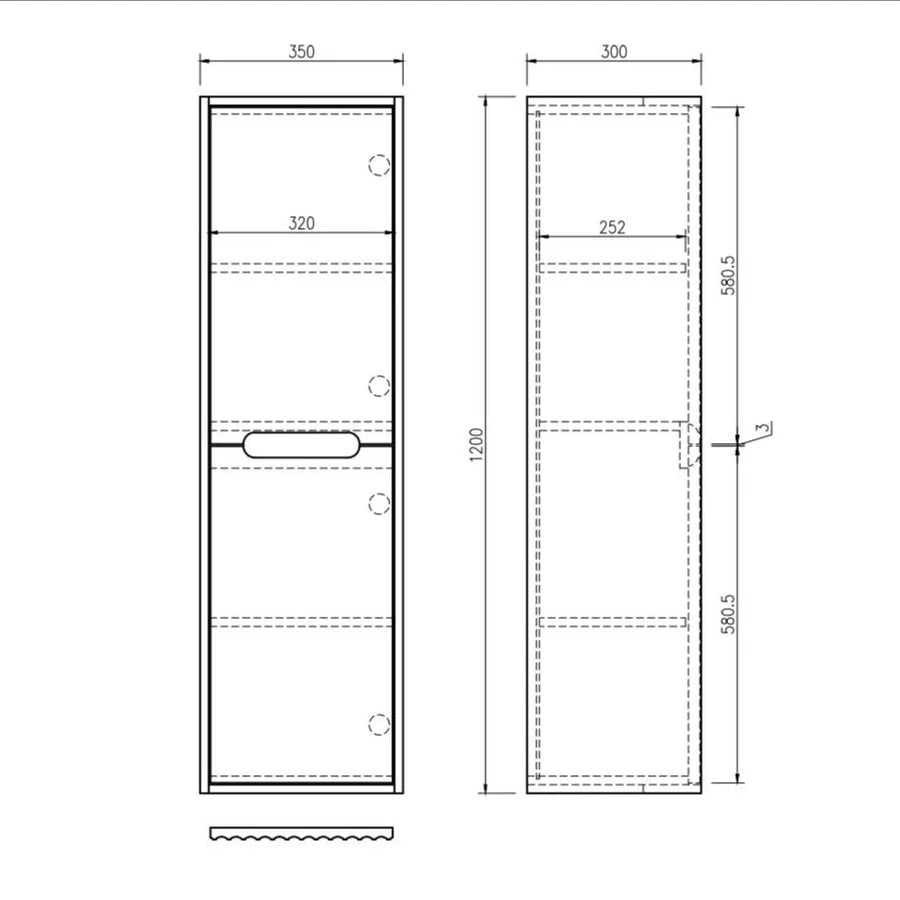 Fluted Rhea Tall Boy - Natural Oak