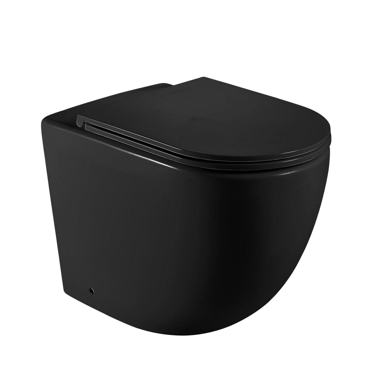 Norton Quiet Flush In Wall Toilet Matt Black Suite Pan - Living and Bathroom