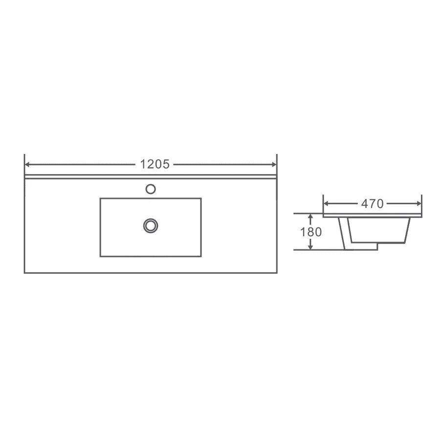 HERA 1200mm Wall-Hung Vanity - Black Oak