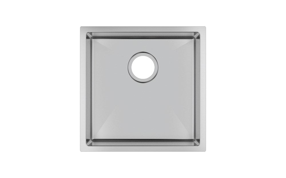 Round Corner Chrome Stainless Steel Handmade Single Bowl Kitchen Sink 440*440*205mm