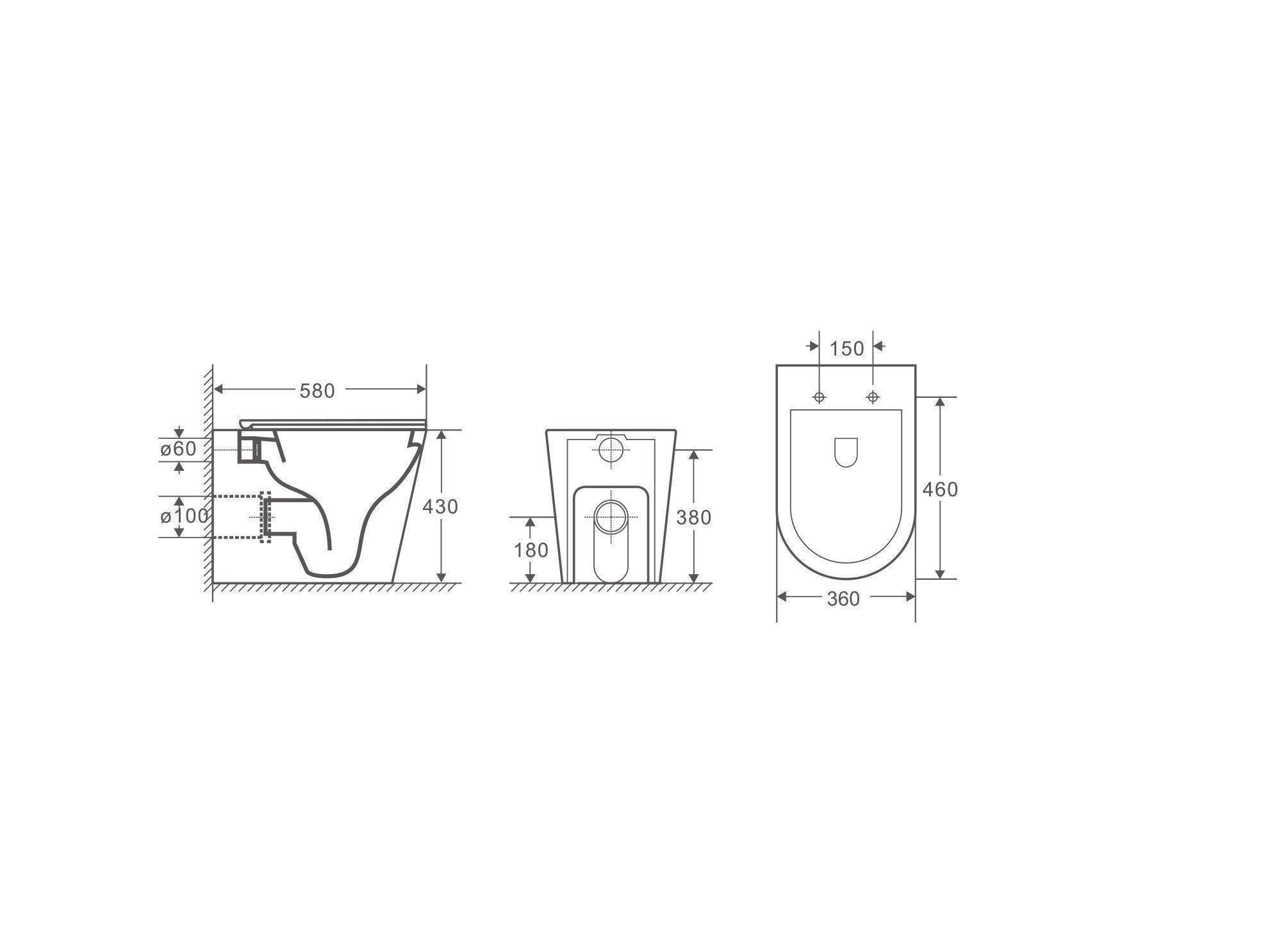 Berlin Quiet Flush In Wall Toilet Suite Pan - Living and Bathroom