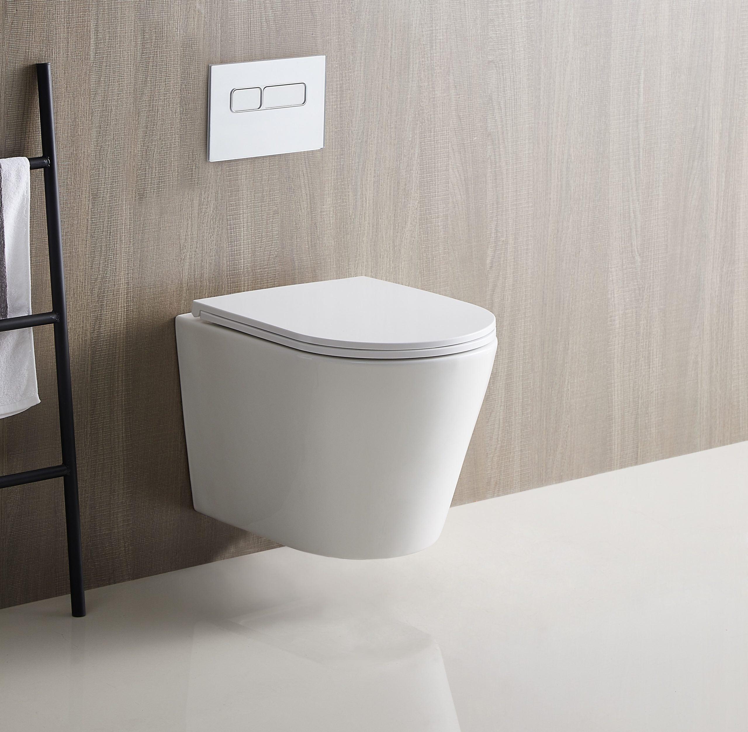BERLIN Wall Hung Quiet Flush In Wall Toilet Suite Pan - Living and Bathroom