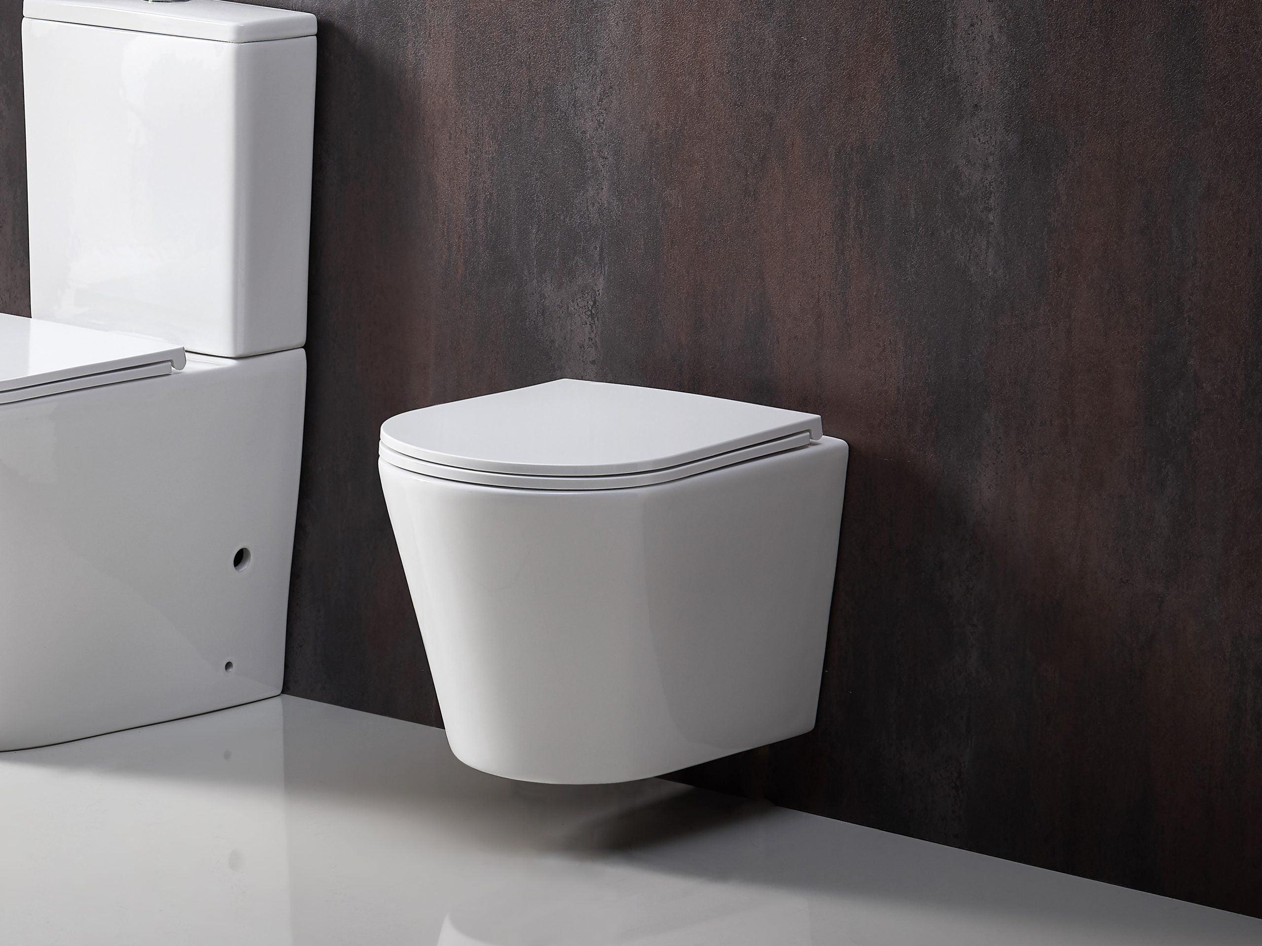 BERLIN Wall Hung Quiet Flush In Wall Toilet Suite Pan - Living and Bathroom