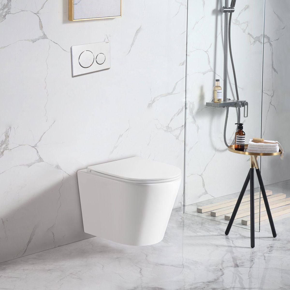 BERLIN Wall Hung Quiet Flush In Wall Toilet Suite Pan - Living and Bathroom