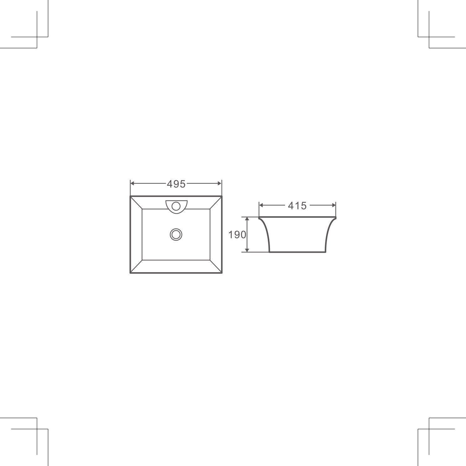 Zento 49S Semi-Pedestal Wall-Hung Basin - Living and Bathroom