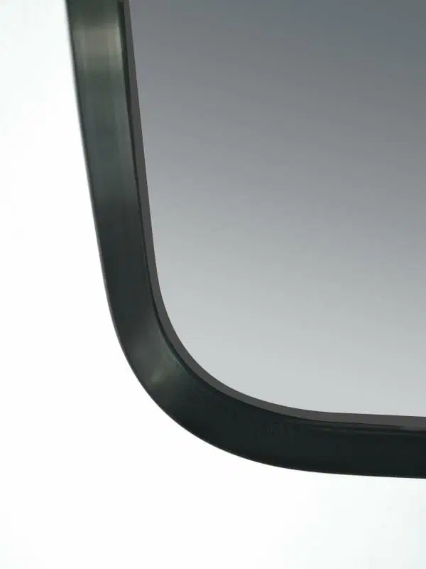 810*610mm Matte Black Aluminum Framed Curved Rim Rectangle 3 Color Lighting Backlit LED Mirror Touch Sensor Switch Wall Mounted Vertical or Horizontal