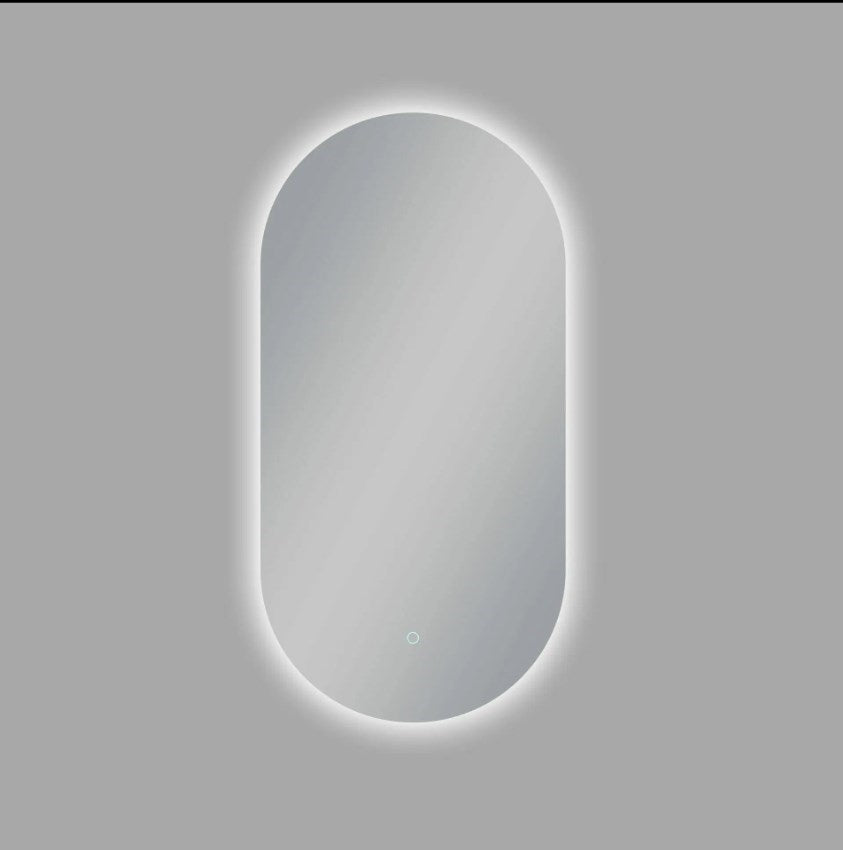450*900mm Builder Range Oval Sharp-Edged 3 Color Lighting Backlit LED Mirror with Touch Sensor Switch