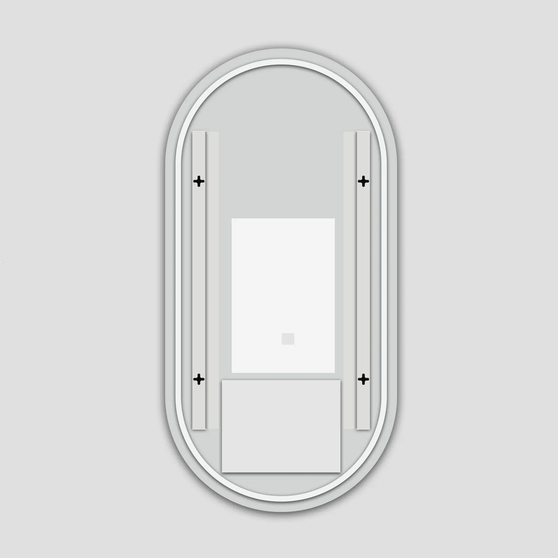 450*900mm Builder Range Oval Sharp-Edged 3 Color Lighting Backlit LED Mirror with Touch Sensor Switch