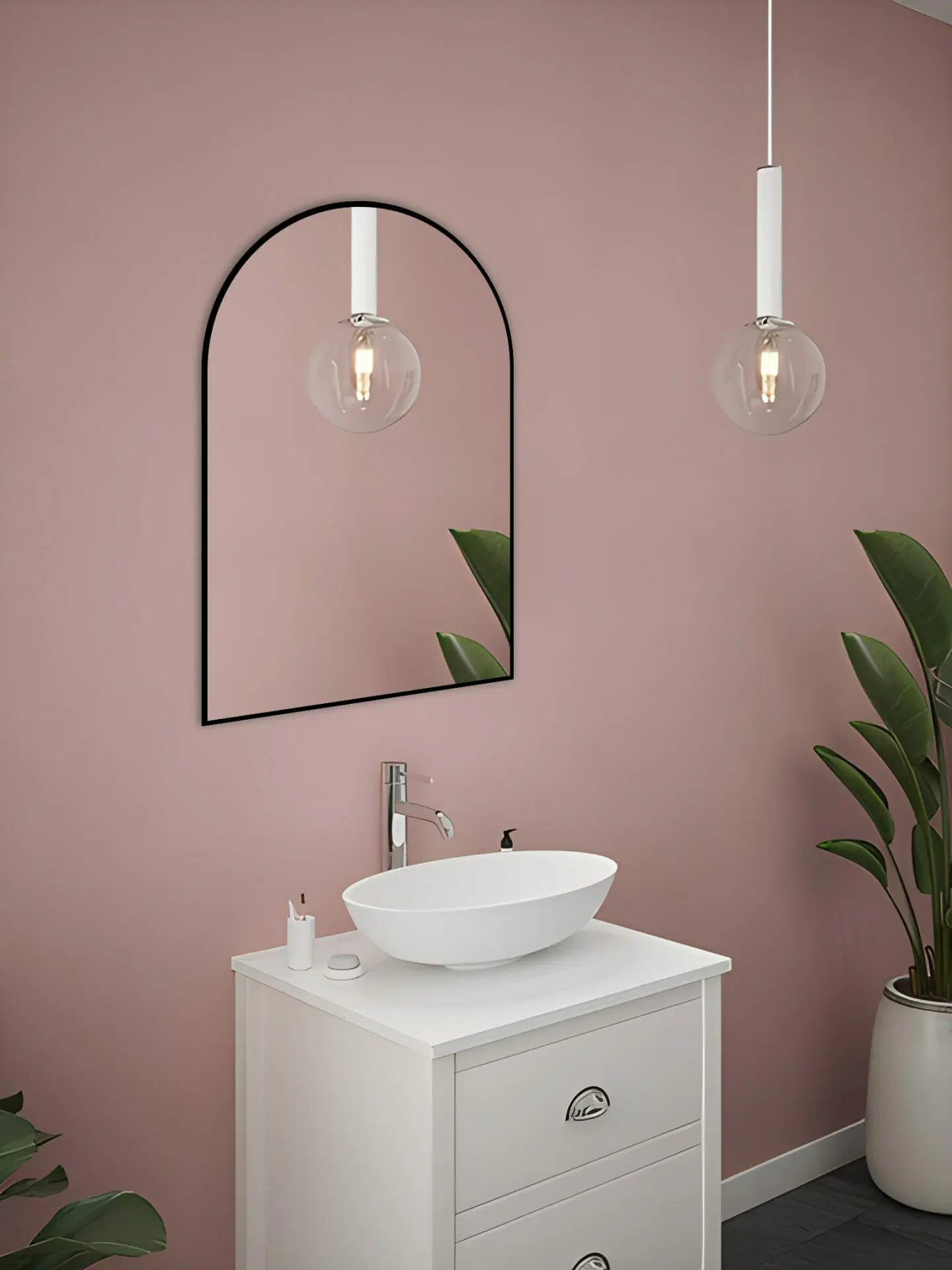 600*900*21.5mm Uni Framed Mirror(Matte Black Aluminium Frame)