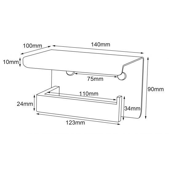 IVANO Series Black Toilet Paper Holder - Living and Bathroom