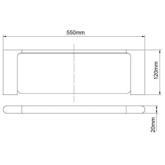 AU Black Glass Shelf - Living and Bathroom