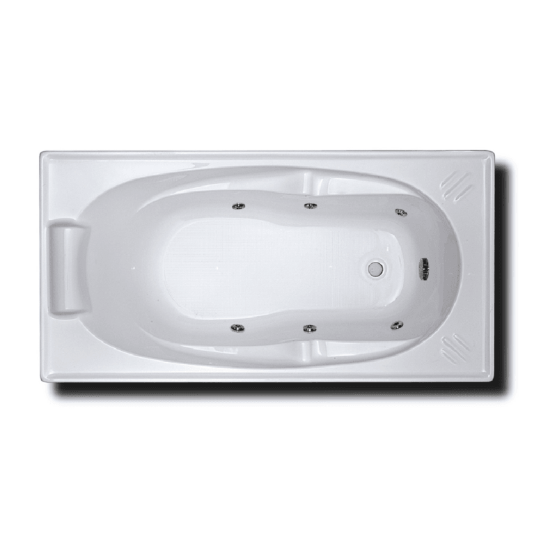 Alita 1360*700*470mm Spa Bath Tub 6/10/12 Jets White Acrylic Drop in Rectangle - Living and Bathroom