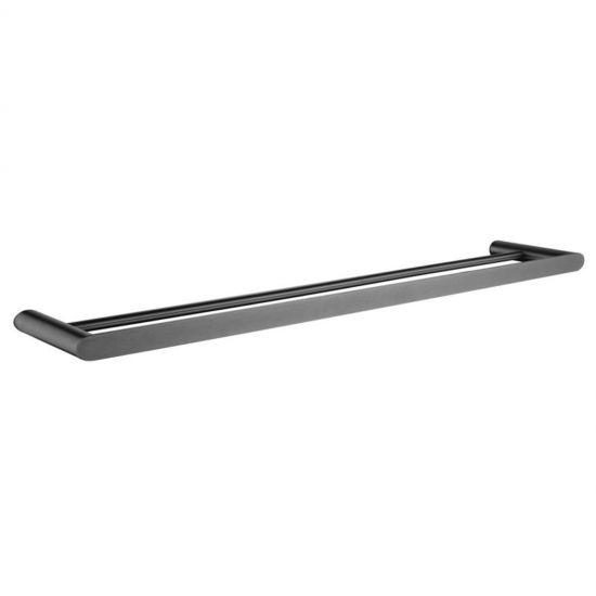 RUSHY Gun Metal Grey Double Towel Rail 800mm - Living and Bathroom