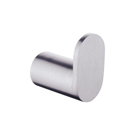RUSHY Brushed Nickel Round Robe Hook - Living and Bathroom