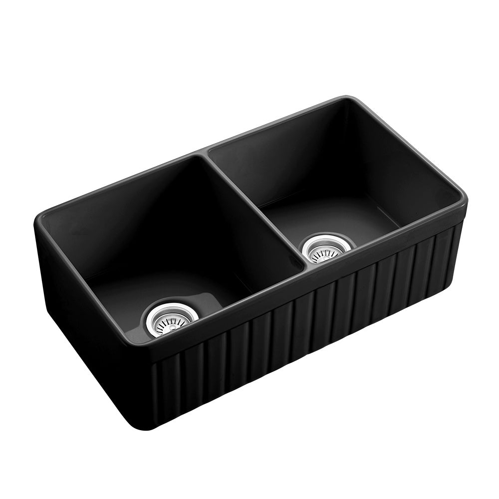 Matte Black Greenwich Fireclay Farmhouse Sink 838*457*255