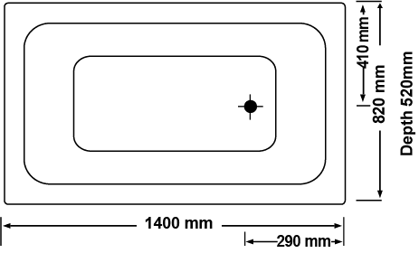 Grandismo 1400*820*520mm Gloss White Acrylic 6/10/12 Jets Drop in Spa Bath Tub - Living and Bathroom