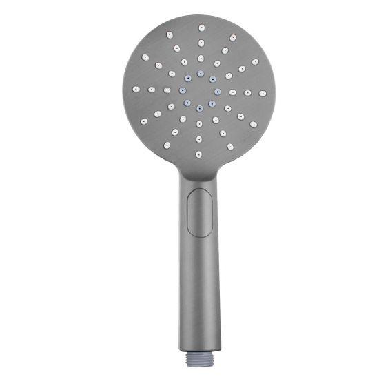 Round Brushed Nickel ABS 3 Function Handheld Shower - Living and Bathroom