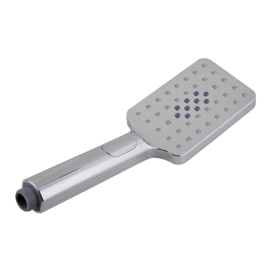 Square 3 Functions Brushed Nickel Rainfall Handheld Shower Head - Living and Bathroom