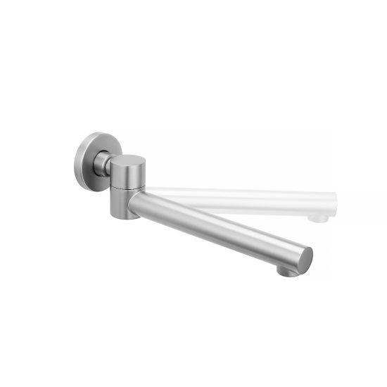 Round Brushed Nickel Bathtub/Basin Swivel Wall Spout - Living and Bathroom