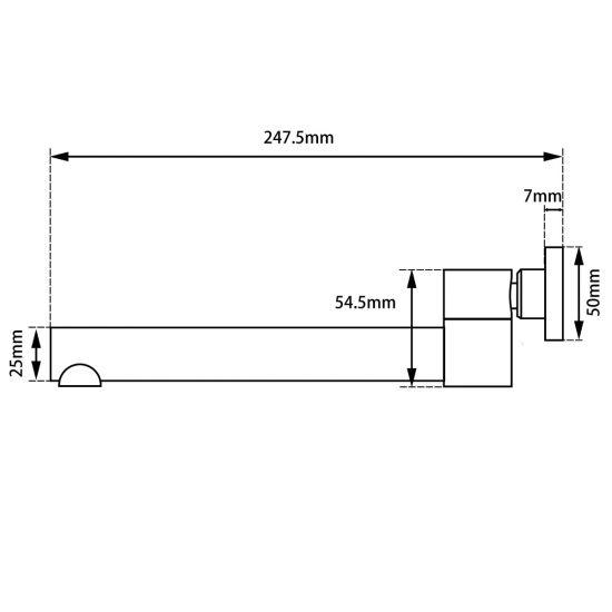 Round Brushed Nickel Bathtub/Basin Swivel Wall Spout - Living and Bathroom