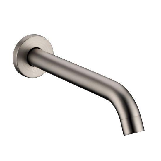 LUCID PIN Series Round Brushed Nickel Bathtub/Basin Wall Spout 160mm Spout - Living and Bathroom