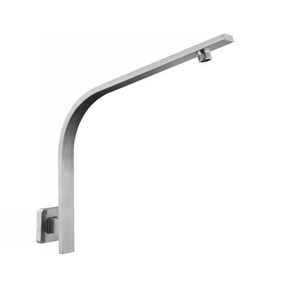 Square Brushed Nickel Gooseneck Wall Shower Arm - Living and Bathroom