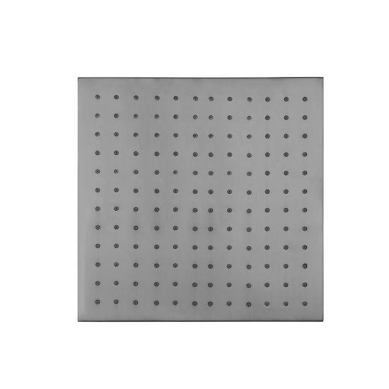 Square Brushed Nickel Rainfall Brass Shower Head 250mm - Living and Bathroom