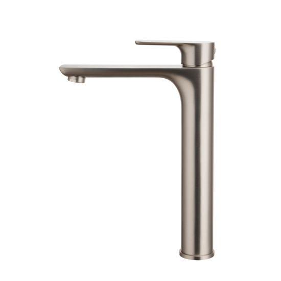 VOG Series Brushed Nickel Tall Basin Mixer - Living and Bathroom
