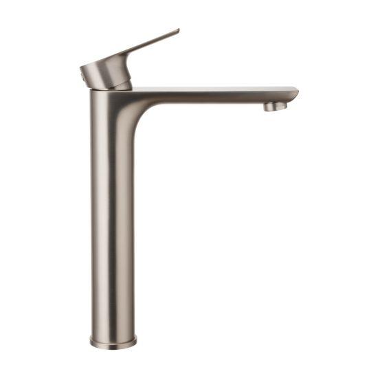 VOG Series Brushed Nickel Tall Basin Mixer - Living and Bathroom