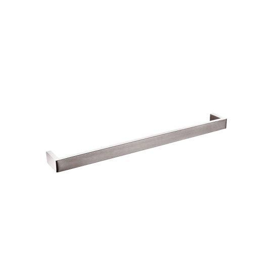 IVANO Series Square Brushed Nickel Single Towel Rail 600mm - Living and Bathroom