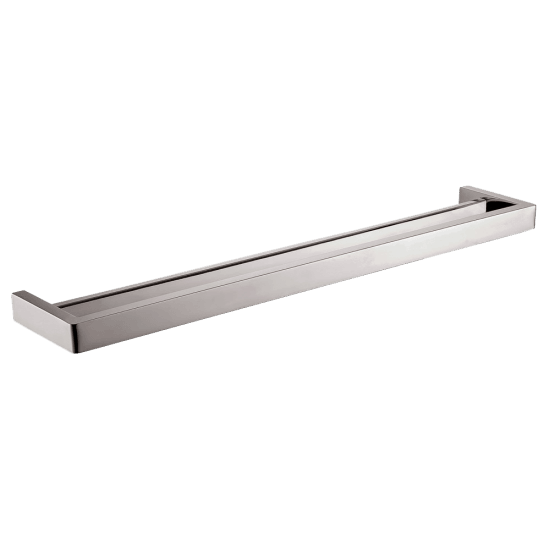 IVANO Series Square Brushed Nickel Double Towel Rail 800mm - Living and Bathroom