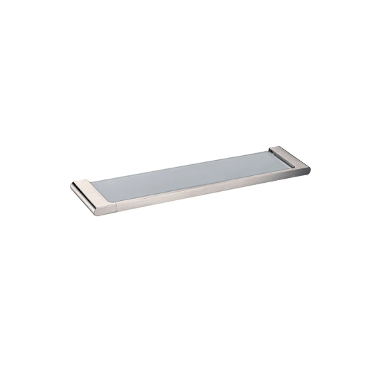 AU Brushed Nickel Glass Shelf - Living and Bathroom