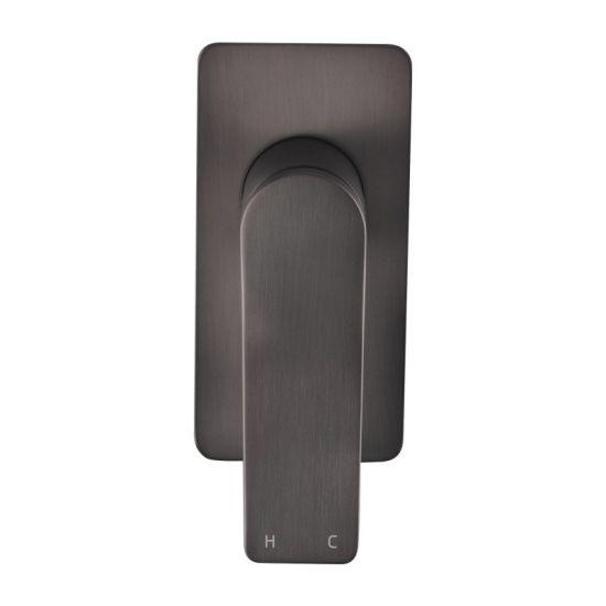 RUSHY Square Brushed Gun Metal Grey Built-in Shower Mixer(Brass) COLOR UP - Living and Bathroom