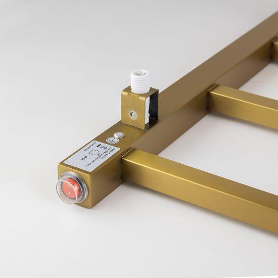 Brushed Brass Square Electric Heated Towel Rack 6 Bars - Living and Bathroom