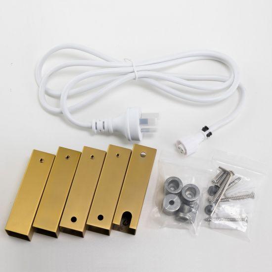 Brushed Brass Square Electric Heated Towel Rack 6 Bars - Living and Bathroom