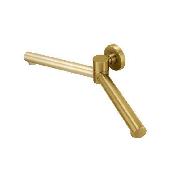 Round Brushed Brass Bathtub/Basin Swivel Wall Spout - Living and Bathroom