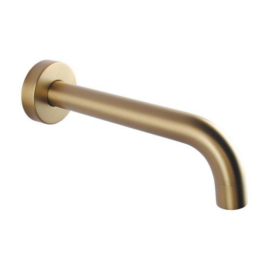LUCID PIN Series Round Brushed Brass Bathtub/Basin Wall Spout - Living and Bathroom