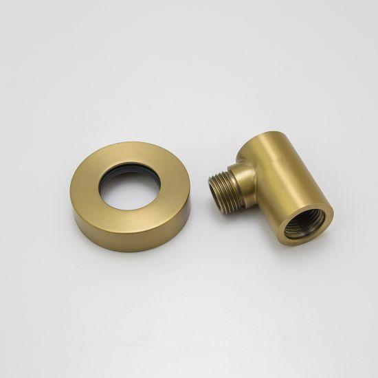 Round Brushed Brass Water Inlet Connector - Living and Bathroom