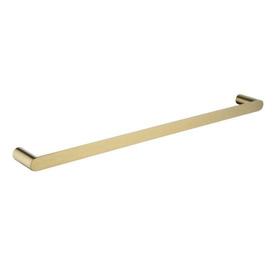 RUSHY Series Brushed Brass Single Towel Rail 600mm - Living and Bathroom