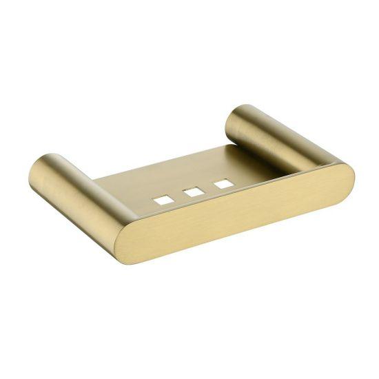 RUSHY Brushed Brass Soap Dish Holder - Living and Bathroom