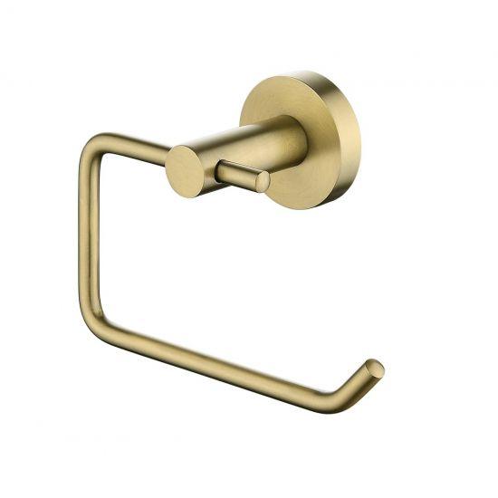 LUCID PIN Series Round Brushed Brass Toilet Paper Roll Holder - Living and Bathroom