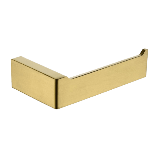 IVANO Series Square Brushed Brass Toilet Paper Holder - Living and Bathroom
