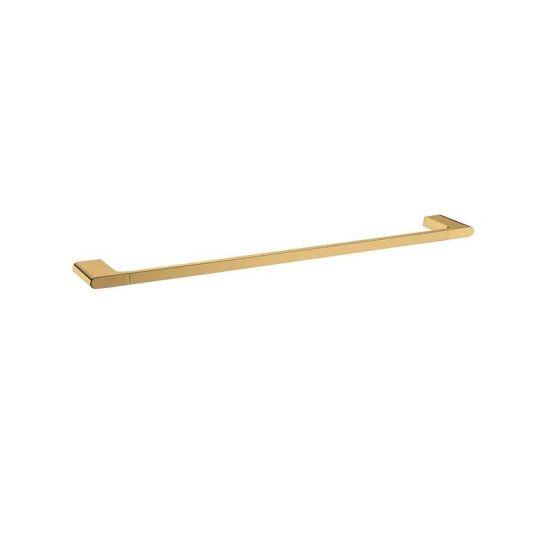AU Series Brushed Brass Single Towel Rail 600mm - Living and Bathroom