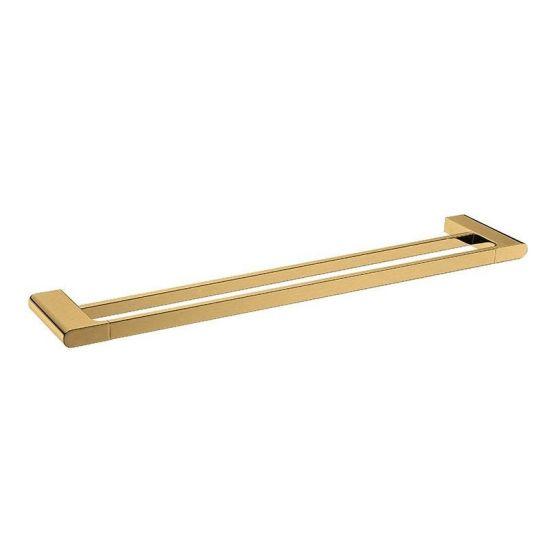 AU Series Brushed Brass Double Towel Rail 800mm - Living and Bathroom